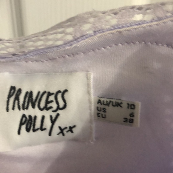 Princess Polly Lace Floral Y2K Mesh Corset Crop Top in Lilac Purple - Picture 6 of 10